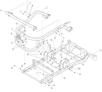 Frame Diagram and Parts List for ZT1-42E (34ABA2CSB10)(2023) Cub Cadet Lawn Tractor